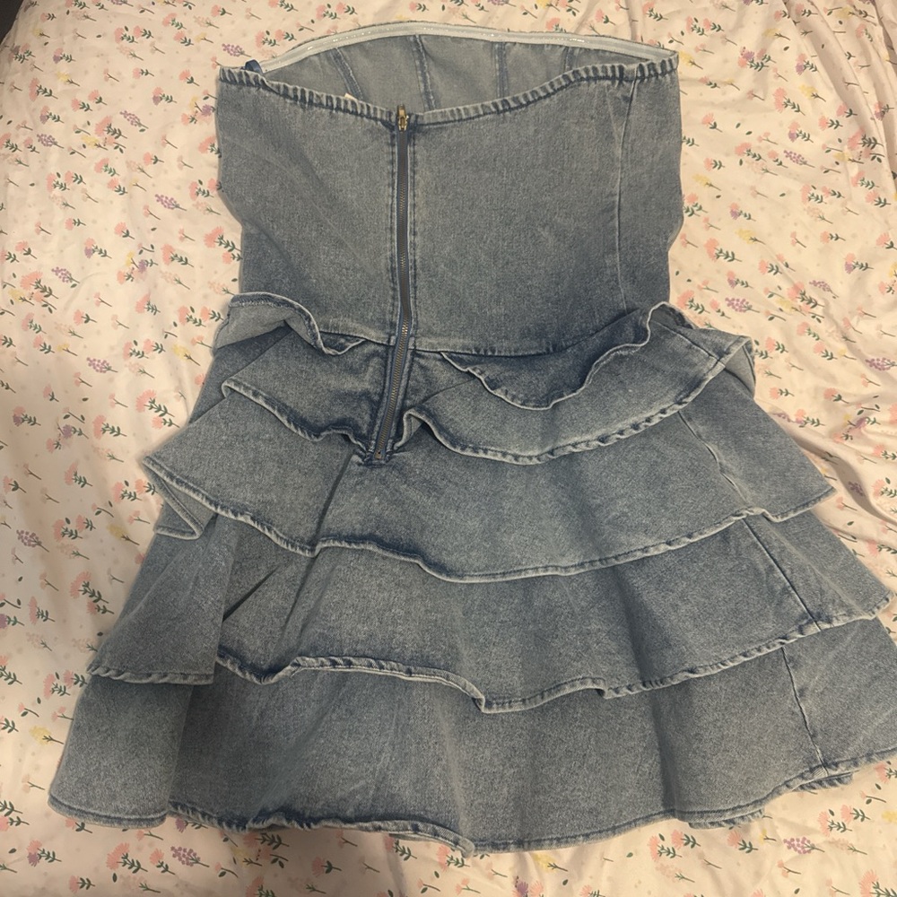 Denim Ruffle Skirt